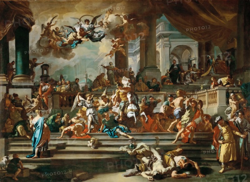 The Expulsion of Heliodorus from the Temple. Artist: Solimena, Francesco (1657-1747)
