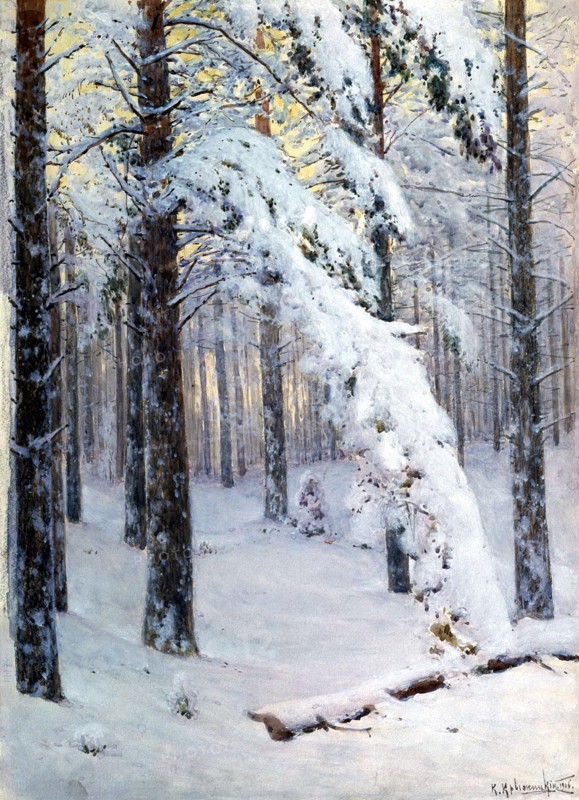 Winter Forest. Artist: Kryzhitsky, Konstantin Yakovlevich (1858-1911)