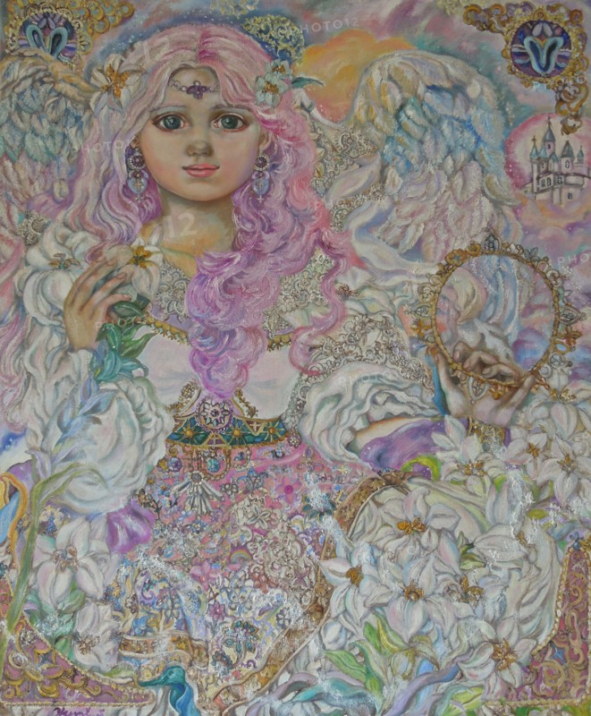 An angel of the pink lily. Artist: Sugai, Yumi
