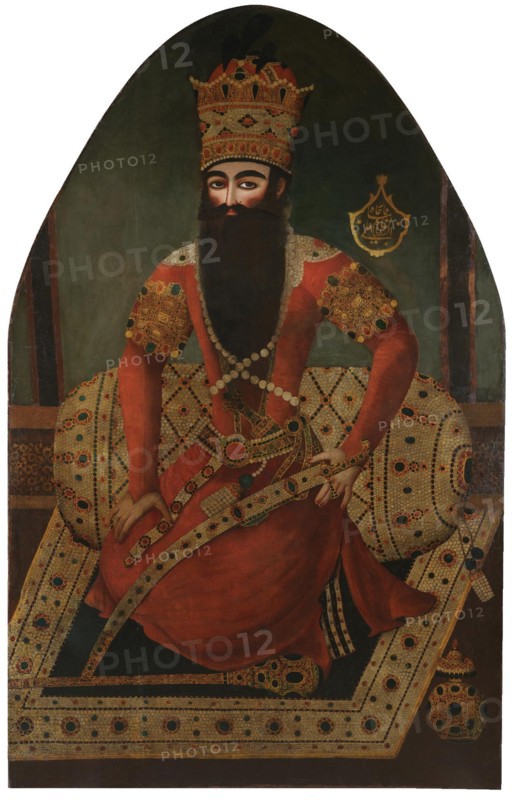 Portrait of Fath Ali Shah (1797-1834). Artist: Baba, Mirza (active c.1795-c.1830)