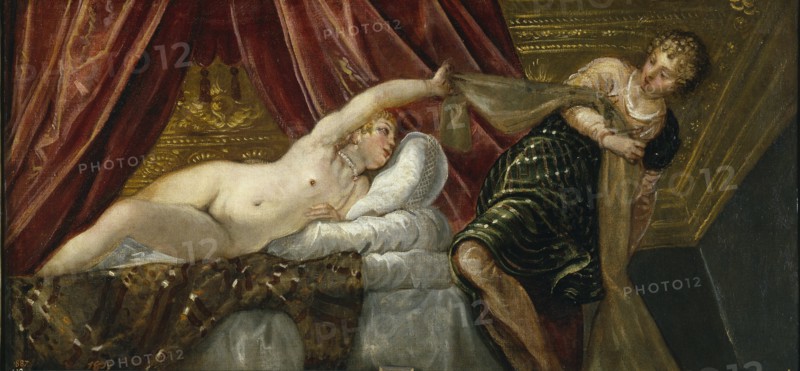 Joseph and Potiphar's Wife. Artist: Tintoretto, Jacopo (1518-1594)