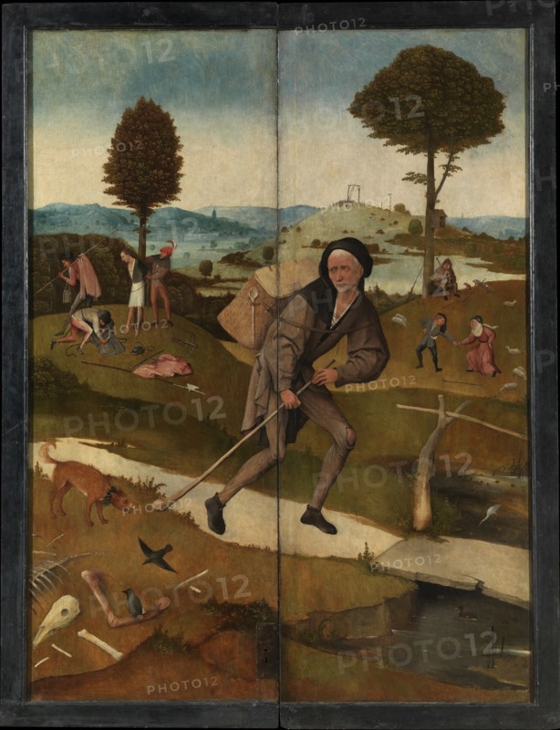 The Peddler (The Haywain Triptych, reverse). Artist: Bosch, Hieronymus (c. 1450-1516)