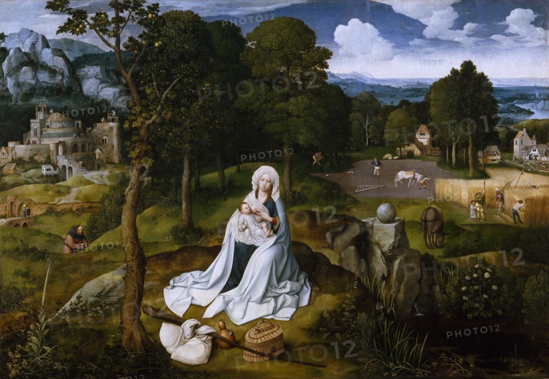 The Flight into Egypt. Artist: Patinir, Joachim (ca. 1480-1524)