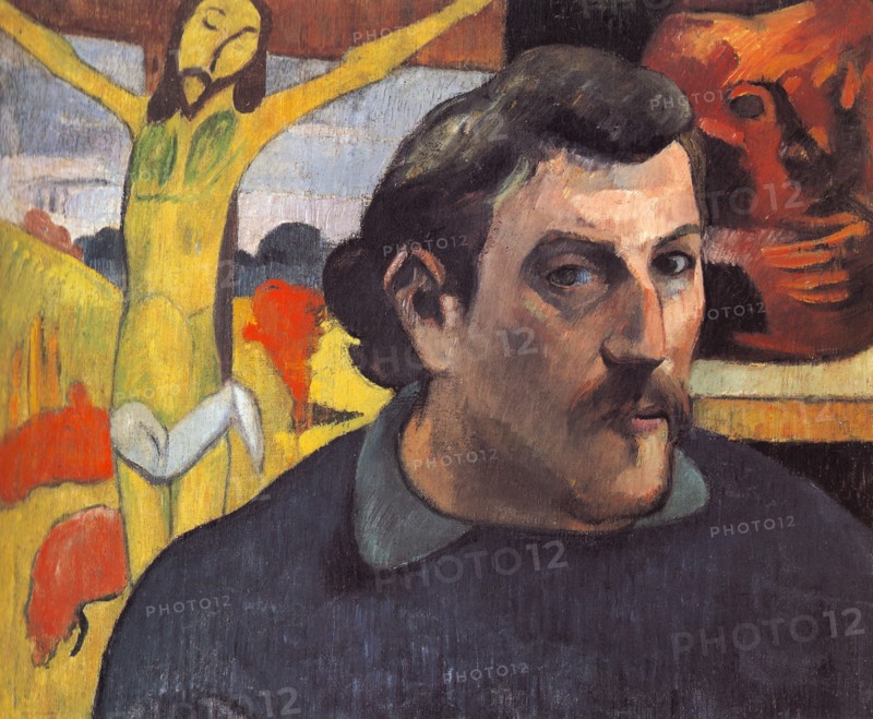 Self-portrait with the Yellow Christ. Artist: Gauguin, Paul Eugéne Henri (1848-1903)