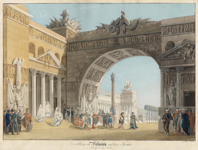 Stage design for the opera Palmira, regina di Persia by Antonio Salieri. Artist: Radl, Anton (1774-1852)