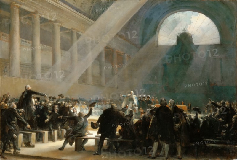 Mirabeau Answering Dreux-Brézé, at the National Assembly Meeting, June 23, 1789. Artist: Fragonard, Alexandre-Évariste (1780-1850)