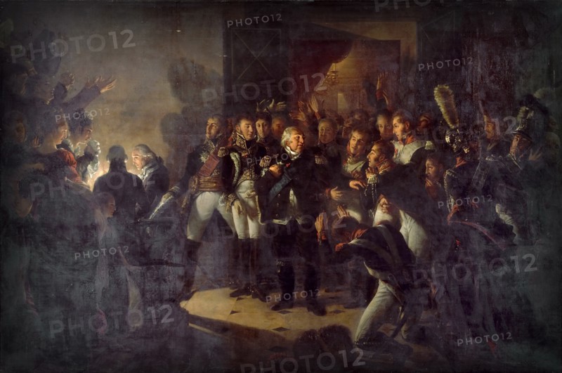 Louis XVIII left the Tuileries on the Night of March 20, 1815. Artist: Gros, Antoine Jean, Baron (1771-1835)