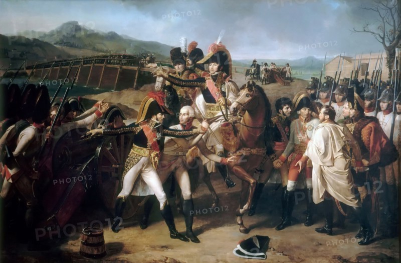 Surprise at the bridge over the Danube on 13 November 1805. Artist: Lethiére, Guillaume Guillon (1760-1832)