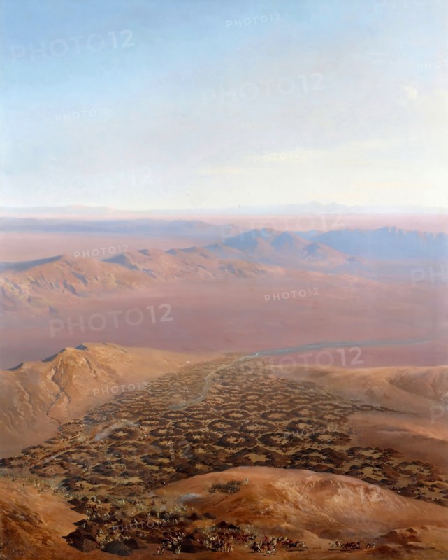 Panoramic View of the Capture of the Smala of Abd El-Kader, 16 May 1843. Artist: Fort, Jean-Antoine-Siméon (1793-1861)