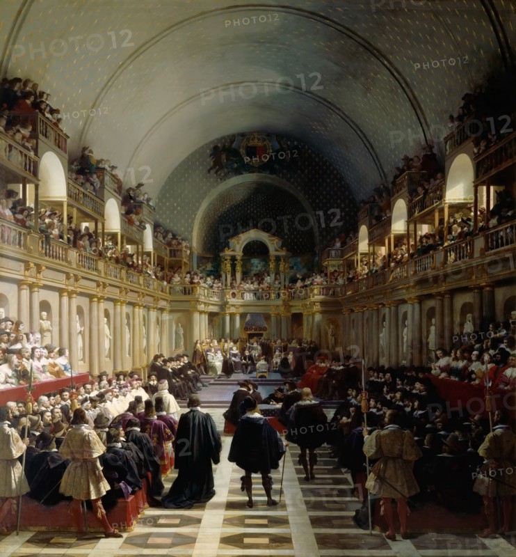 The assembly of the Estates-General on October 27, 1614. Artist: Alaux, Jean (1786-1864)