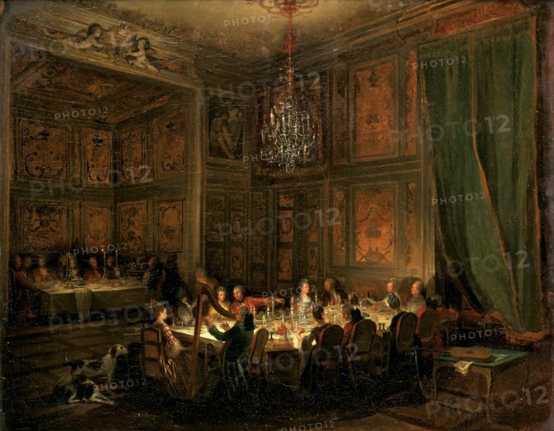 Supper of Prince de Conti at the Temple, 1766. Artist: Ollivier, Michel Barthélemy (1712-1784)