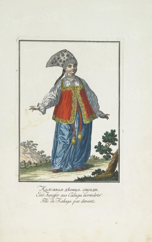 A Maiden from Kaluga in Festive Dress. Artist: Georgi, Johann Gottlieb (1729-1802)