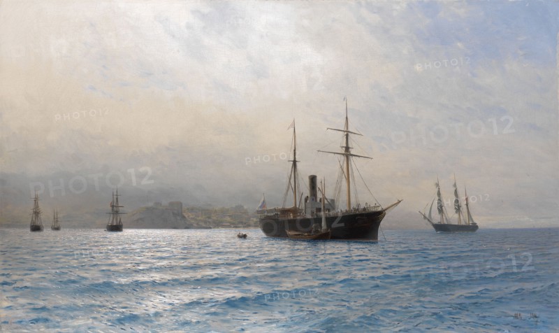 Russian Ship at the entrance to the Bosphorus strait, after the Russo-Turkish war of 1877?1878. Artist: Lagorio, Lev Felixovich (1827-1905)