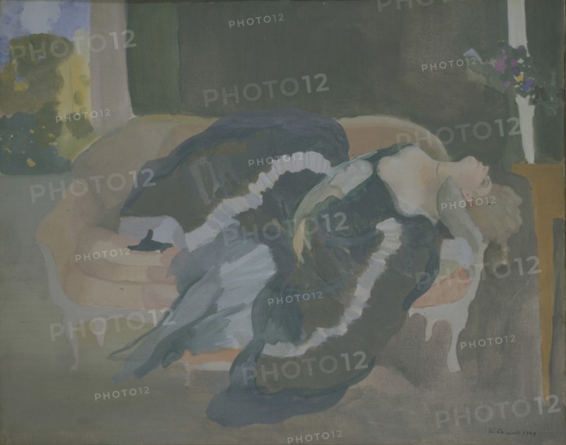 Sleeping Young Woman. Artist: Somov, Konstantin Andreyevich (1869-1939)