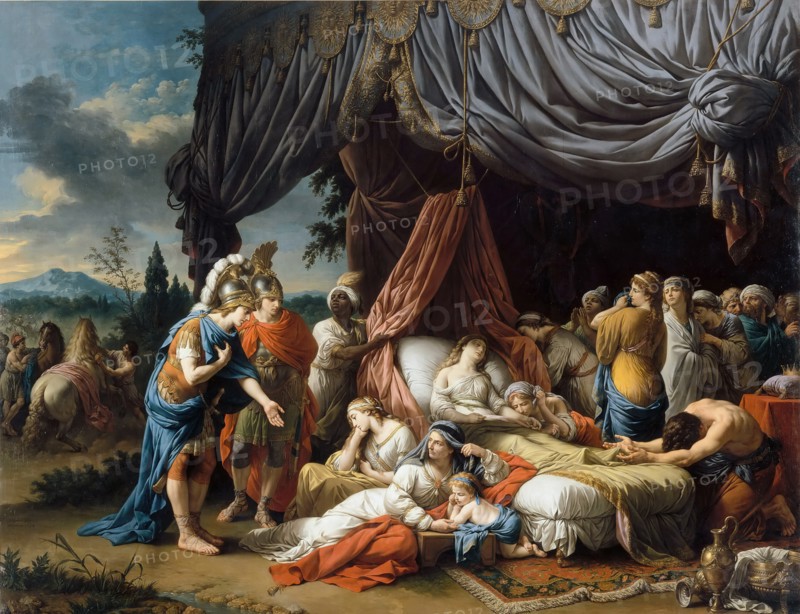 Alexander the Great and Hephaestion at the Deathbed of the wife of Darius III. Artist: Lagrenée, Louis-Jean-François (1725-1805)