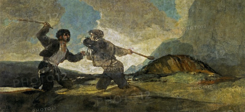 Fight with Cudgels. Artist: Goya, Francisco, de (1746-1828)