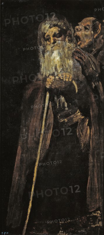 Two Old Men (Two Monks). Artist: Goya, Francisco, de (1746-1828)