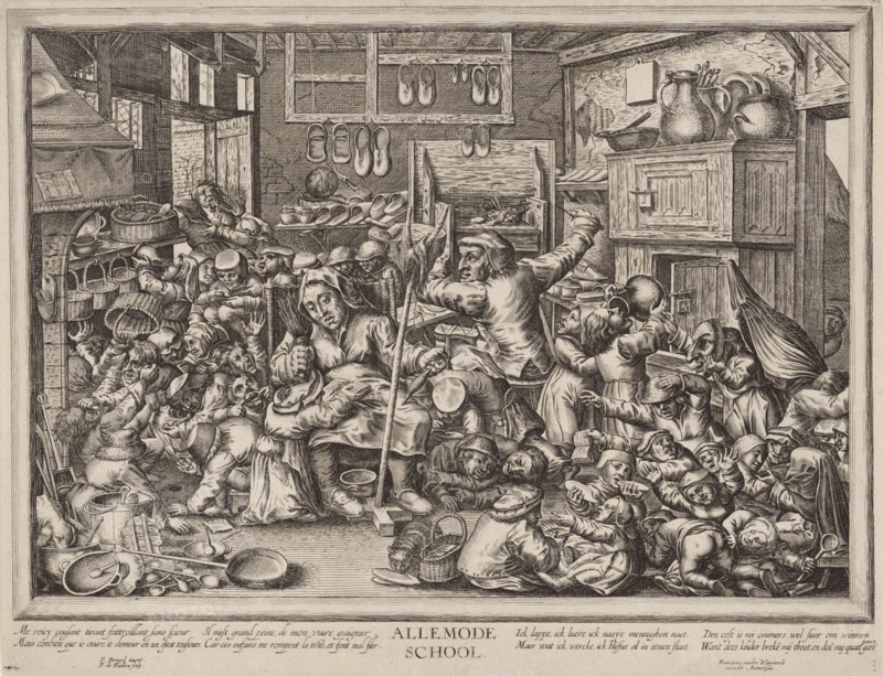 Allemode School (The Shoemaker and the spinster as schoolmasters). Artist: Ballieu, Pieter de (1613-1660)