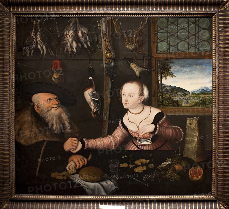 The Ill matched Couple. Artist: Cranach, Lucas, the Elder (1472-1553)