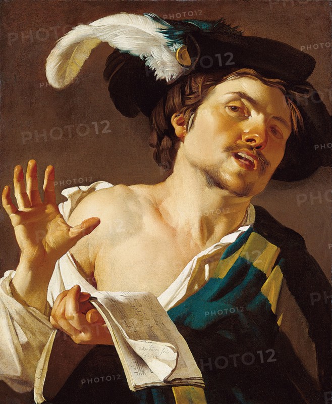 Young Man Singing. Artist: Baburen, Dirck (Theodor), van (1595-1624)