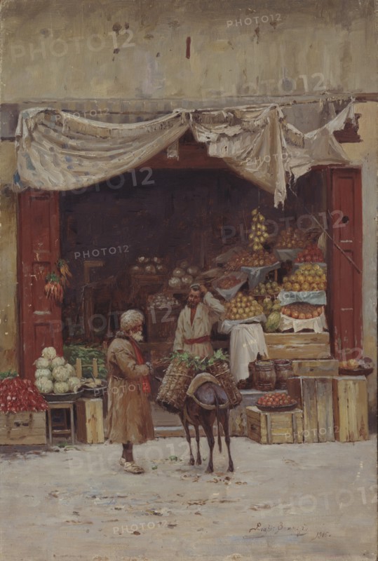 Fruit shop. Artist: Sommer, Richard Karl (1866-1939)