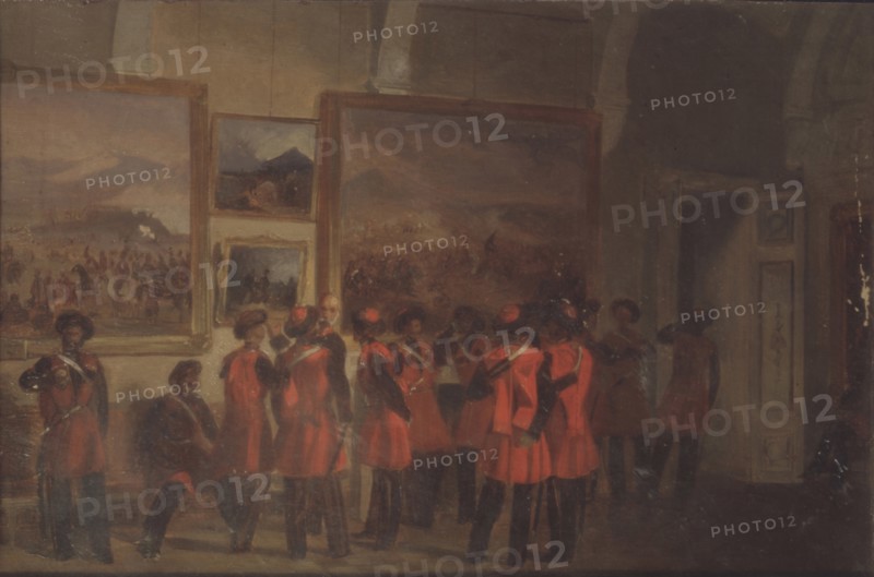 Tsar's bodyguard of Cossacks in the Winter palace. Artist: Sverchkov, Vladimir Dmitrievich (1820-1888)