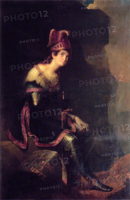 Portrait of Princess Zinaida Alexandrovna Volkonskaya (1792-1862) in the Habit of Tancred. Artist: Bruni, Fyodor Antonovich (1800-1875)