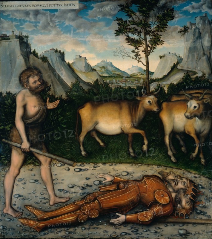 Hercules and the Cattle of Geryones (From The Labours of Hercules). Artist: Cranach, Lucas, the Elder (1472-1553)