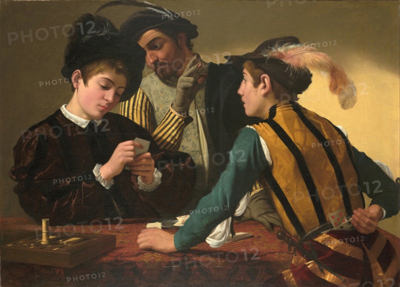 The Cardsharps. Artist: Caravaggio, Michelangelo (1571-1610)