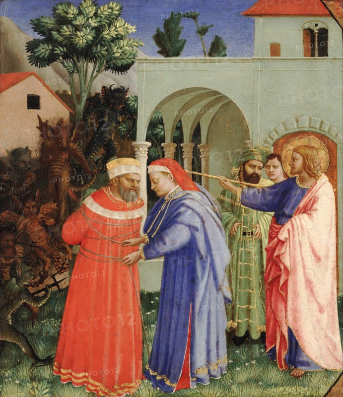 The Apostle Saint James the Greater Freeing the Magician Hermogenes. Artist: Angelico, Fra Giovanni, da Fiesole (ca. 1400-1455)