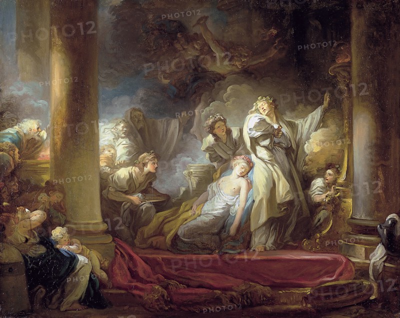 The High Priest Coresus Sacrificing Himself to Save Callirhoe. Artist: Fragonard, Jean Honoré (1732-1806)