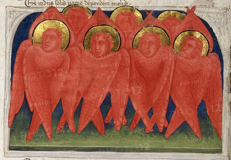 Seraphs (From Regia Carmina by Convenevole da Prato). Artist: Pacino di Buonaguida (active 1302-1343)