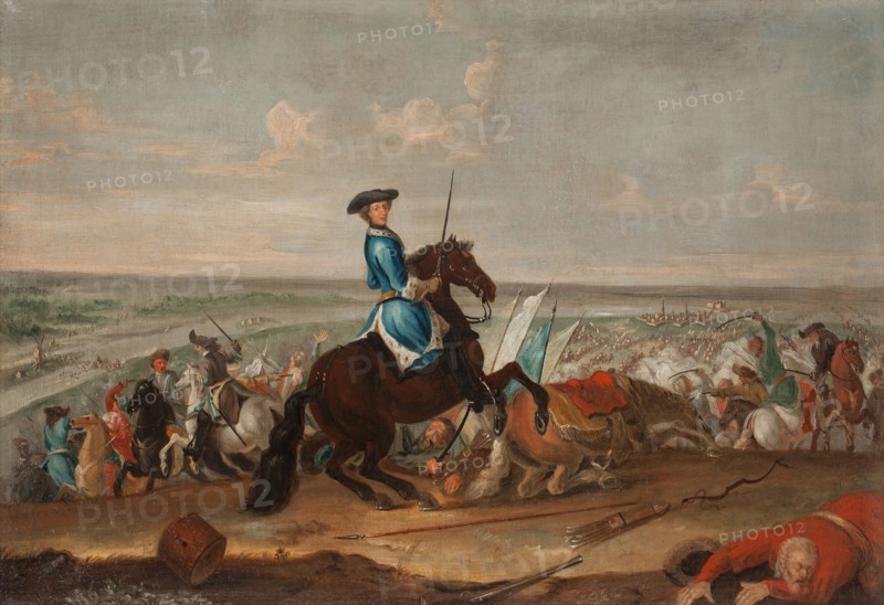 King Charles XII at the Battle of Narva on 19 November 1700. Artist: Krafft, David, von (1655-1724)