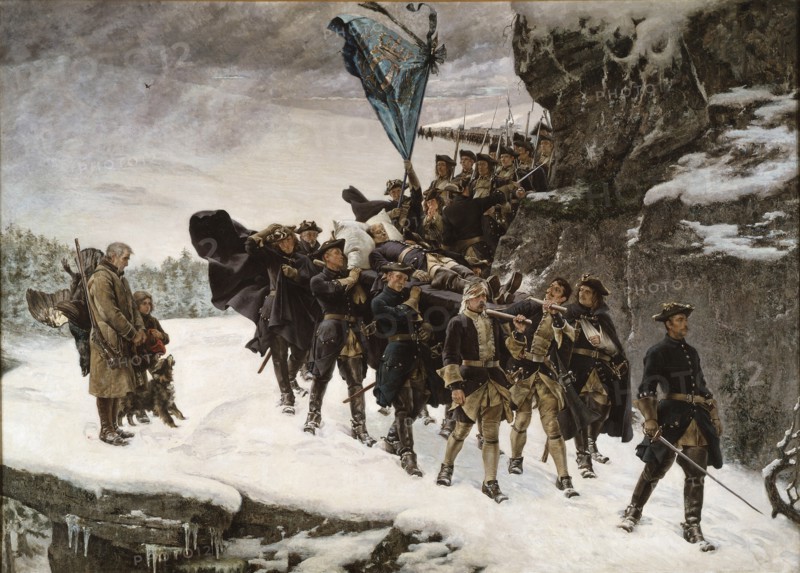 Bringing Home the Body of King Charles XII of Sweden. Artist: Cederström, Gustaf (1845-1933)