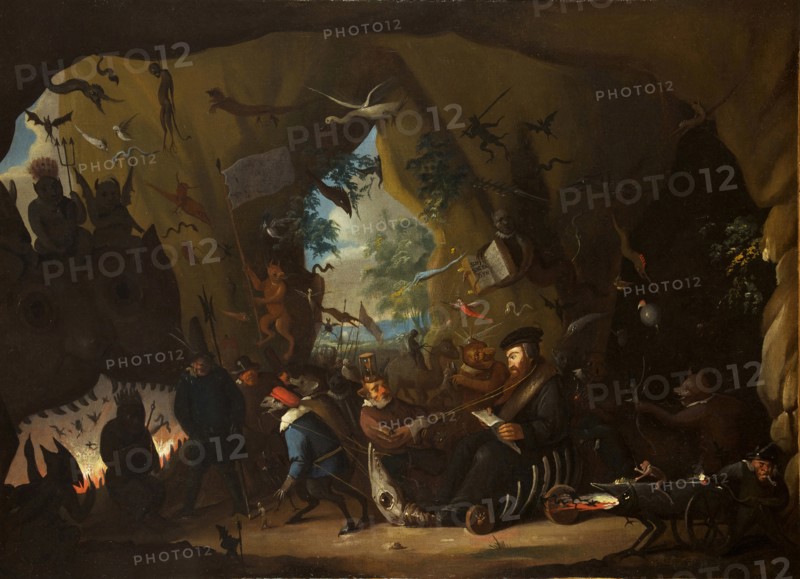 Calvin in Hell. Artist: Heemskerk, Egbert van, the Younger (1676-1744)