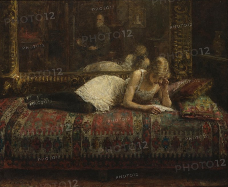 The Artist and His Model. Artist: Harlamov (Harlamoff), Alexei Alexeyevich (1840-1922)