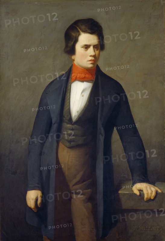 Portrait of Leconte de Lisle (1818-1894). Artist: Millet, Jean-François (1814-1875)