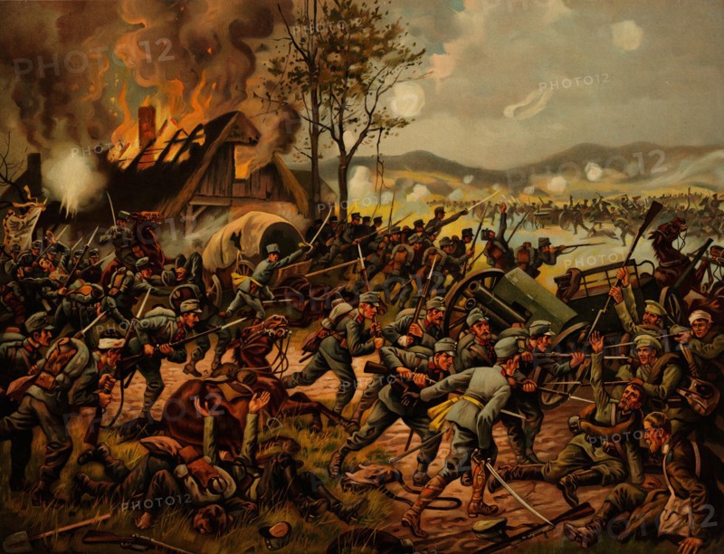 The Battle of Krasnik started on August 23, 1914. Artist: Anonymous