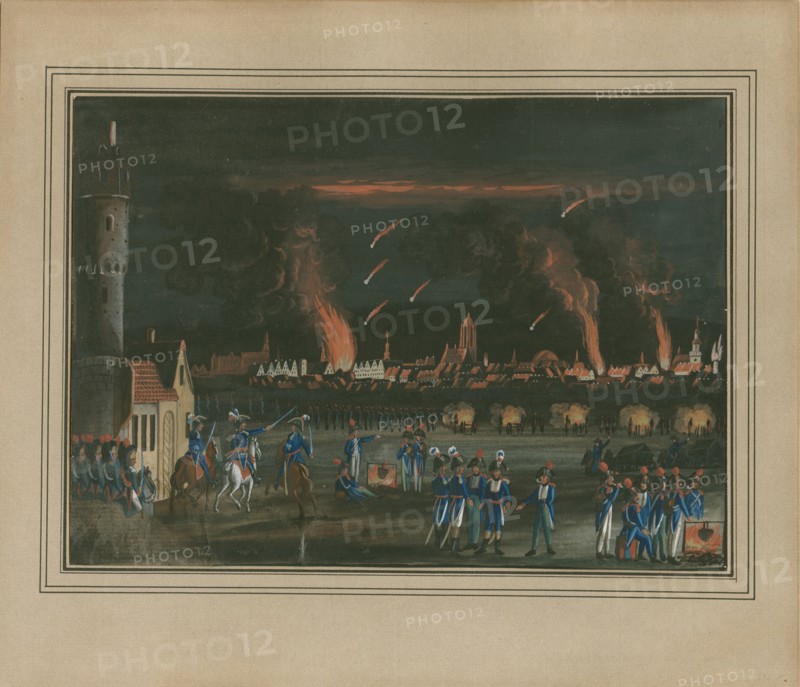 Bombardment of Frankfurt am Main by the French Army, July 13, 1796. Artist: Schütz, Christian Georg, the Younger (1758-1823)