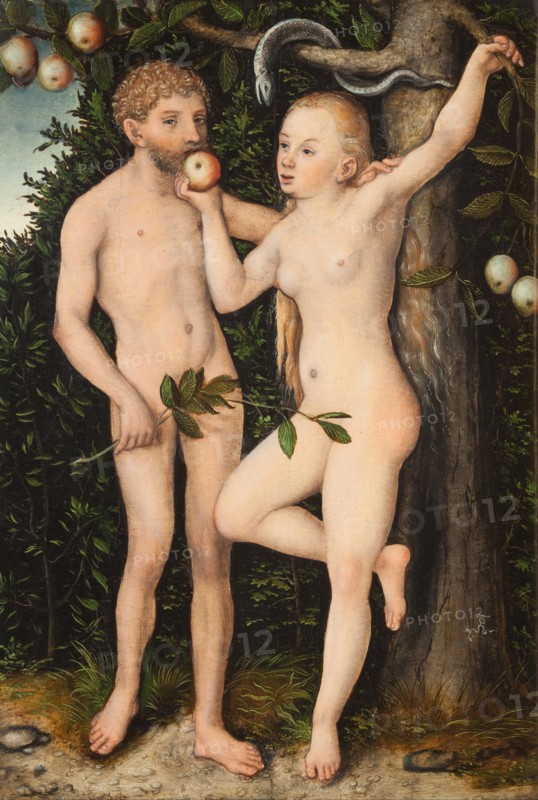 Adam and Eve. Artist: Cranach, Lucas, the Elder (1472-1553)