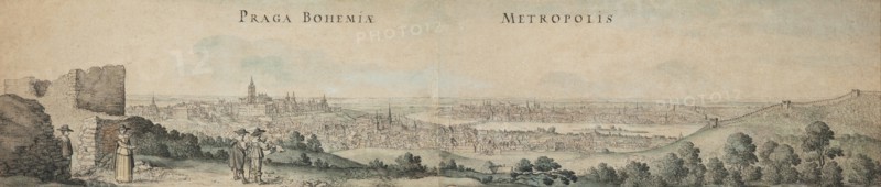 Great View of Prague. Artist: Hollar, Wenceslaus (1607-1677)