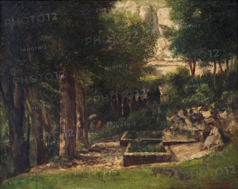The Spring in Fouras (A painter and his model). Artist: Courbet, Gustave (1819-1877)