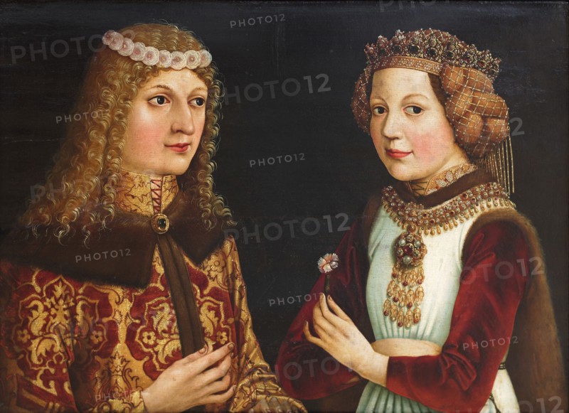 Wedding portrait of Ladislaus the Posthumous (1440-1457) and Magdalena of Valois (1443-1495). Artist: Anonymous