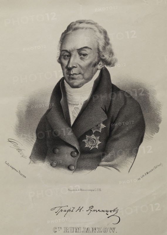 Portrait of Count Nikolay Petrovich Rumyantsev (1754-1826). Artist: Borel, Pyotr Fyodorovich (1829-1898)