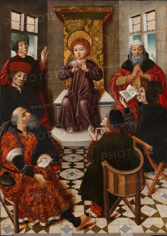 Christ among the Doctors. Artist: Cruz, Diego de la (active 1482-1500)