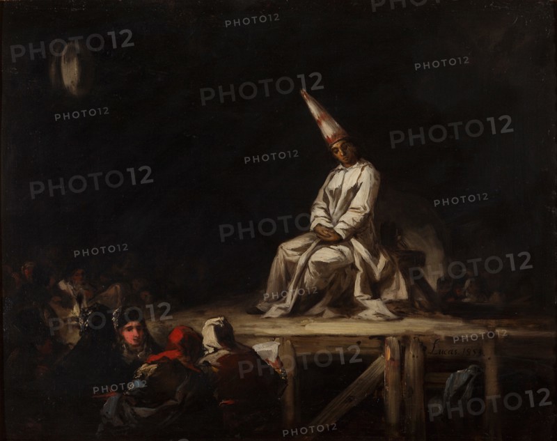Auto-da-fé. Artist: Lucas Velázquez, Eugenio (1817-1870)