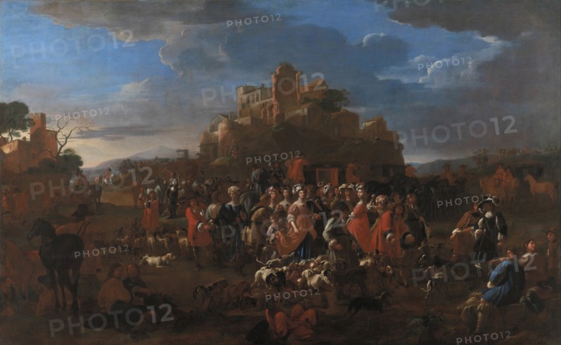 Charles Emmanuel II, Duke of Savoy and Françoise Madeleine d'Orléans with Royal court. Artist: Miel, Jan (1599-1664)