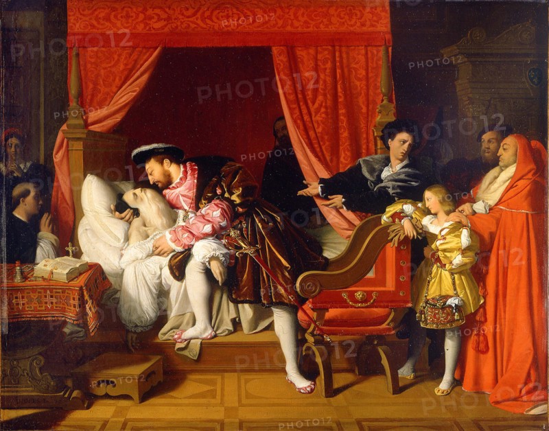 Francis I Receives the Last Breaths of Leonardo da Vinci. Artist: Ingres, Jean Auguste Dominique (1780-1867)