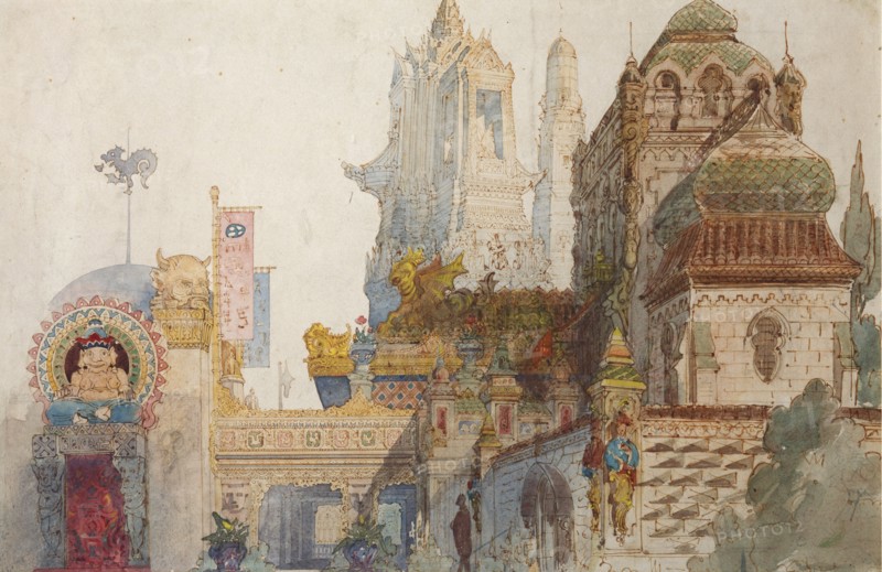 Stage design for the opera Ruslan and Lyudmila by M. Glinka. Artist: Hartmann, Viktor Alexandrovich (1834-1873)
