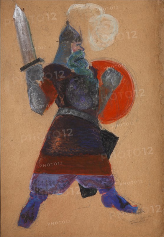 Costume design for the opera The golden Cockerel by N. Rimsky-Korsakov. Artist: Malyutin, Sergei Vasilyevich (1859-1937)